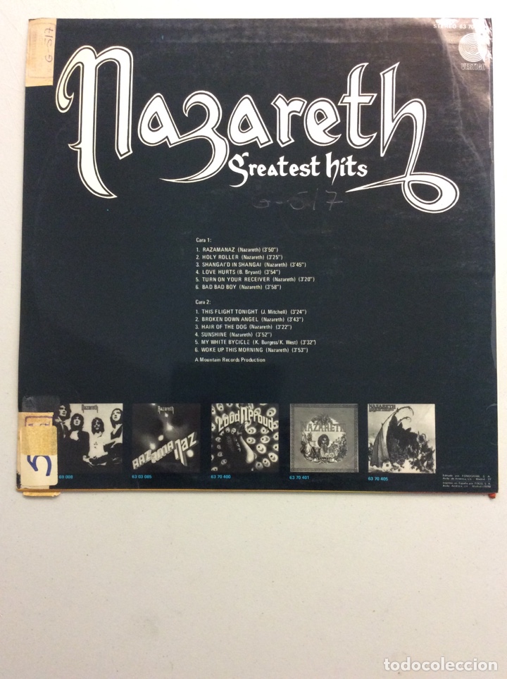 Discos de vinilo: Nazarath. Greatest hits. - Foto 2