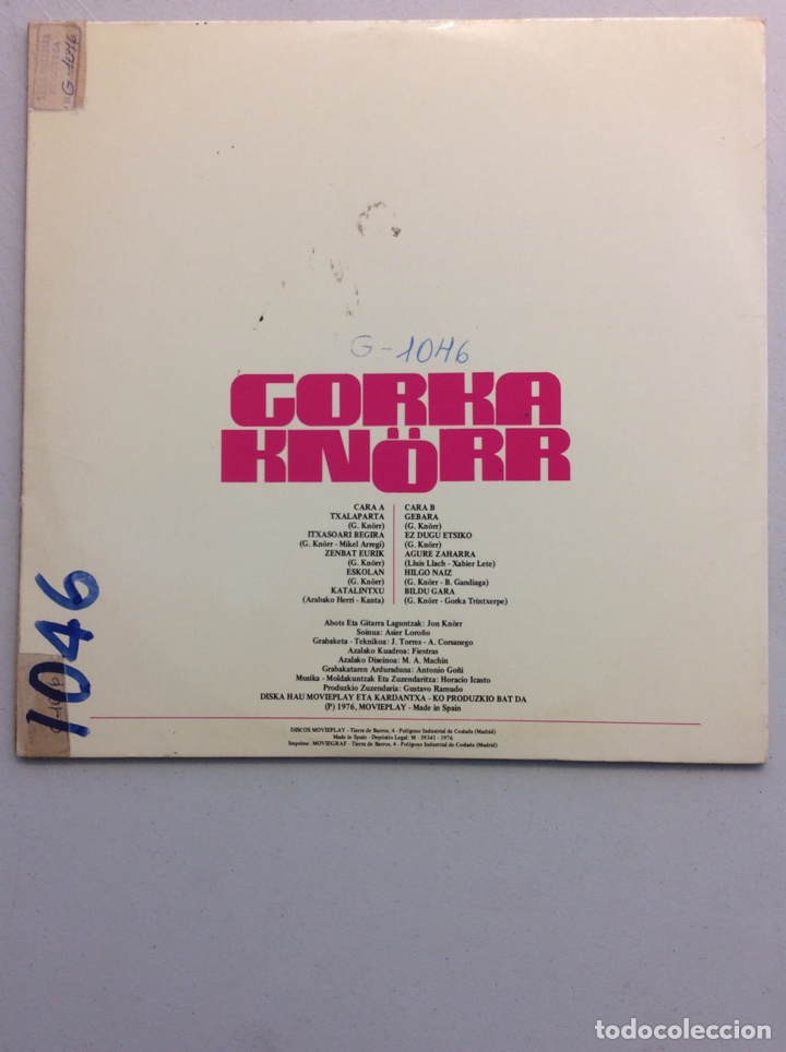 Discos de vinilo: Gorka Kn&ouml;rr. Txalaparta. - Foto 2
