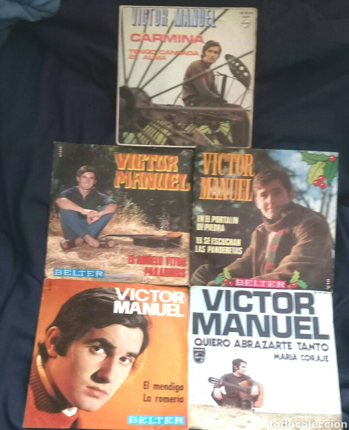 Discos de vinilo: LOTE 5 SINGLES VICTOR MANUEL. POP - Foto 2