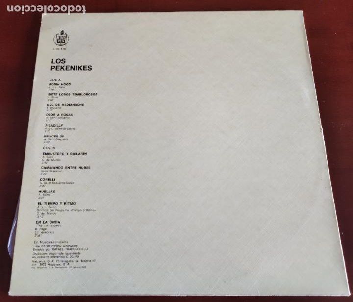 Discos de vinilo: LOS PEKENIKES - HISPAVOX - LP - 1979 - Foto 2
