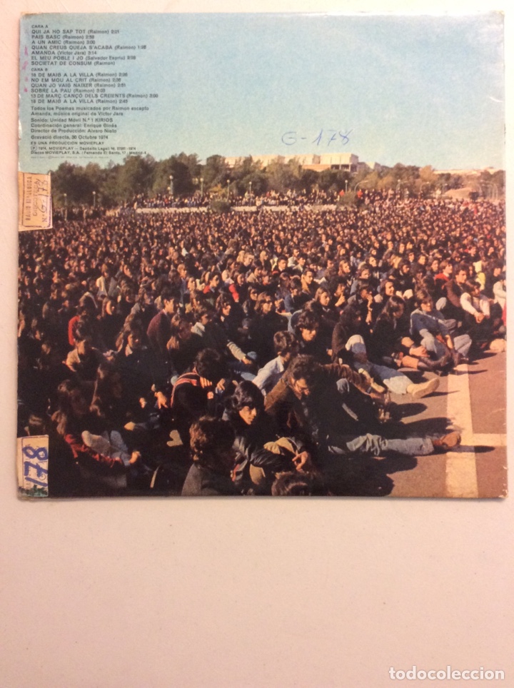 Discos de vinilo: Raimon. Campus de Bellaterra. - Foto 2