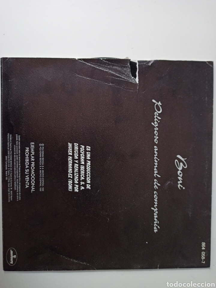 Discos de vinilo: Boni - Peligroso animal de compa&ntilde;&iacute;a - Foto 2