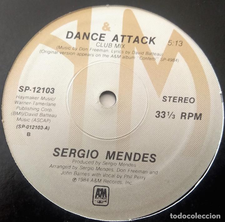 Discos de vinilo: SERGIO MENDES - DANCE ATTACK MAXI AM EDIC. AMERICANA - 1984 - Foto 1