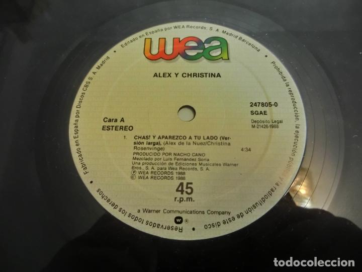 Discos de vinilo: ALEX & CRISTINA - CHAS Y APAREZCO A TU LADO - Foto 3