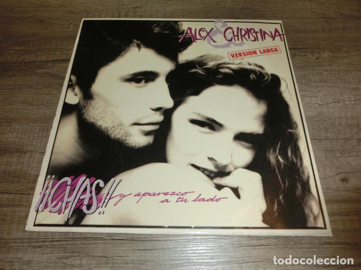 Discos de vinilo: ALEX & CRISTINA - CHAS Y APAREZCO A TU LADO - Foto 1