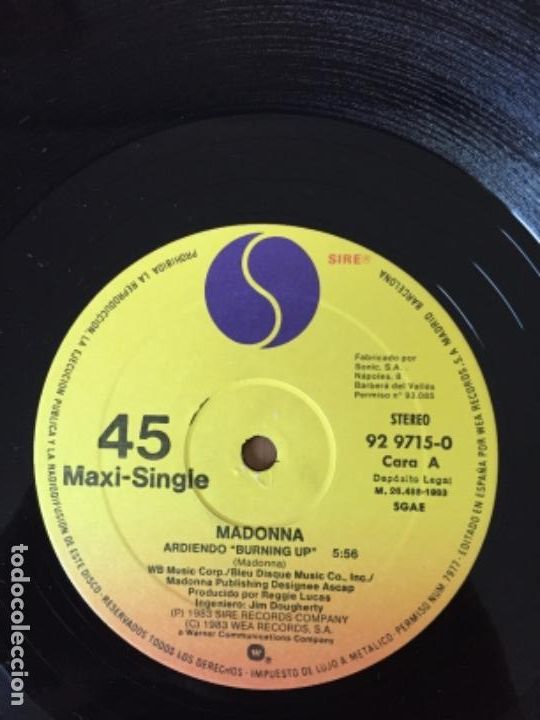 Discos de vinilo: MADONNA. Ardiendo (vinilo maxi 1983) - Foto 3