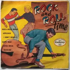 Discos de vinil: KEN JONES & THE ROCK'N ROLLERS. ROCK'N ROLL TIME. ROCK-A-BILLY BOOGIE + 5. EMBASSY, UK 1958 SINGLE. Lote 336946728