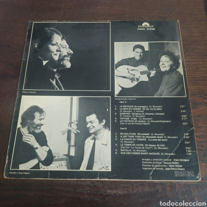 Discos de vinilo: GEORGES MOUSTAKI 1970 POLYDOR - Foto 2
