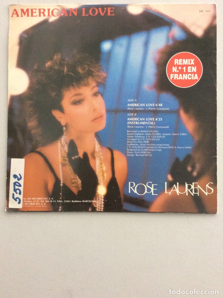 Discos de vinilo: Rose Laurens. American love. - Foto 2