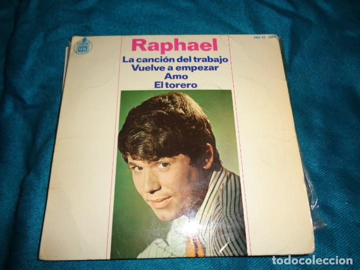 Discos de vinilo: RAPHAEL. LA CANCION DEL TRABAJO + 3. EP. HISPAVOX, 1966 - Foto 1