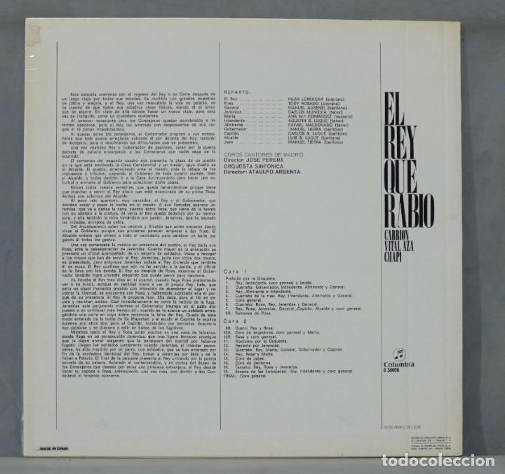 Discos de vinilo: LP. R. CHAPI. ATAULFO ARGENTA. JOSE PERERA. EL REY QUE RABIO - Foto 2