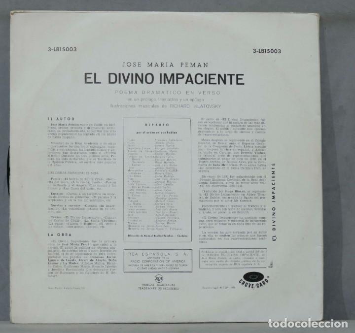 Discos de vinilo: LP. EL DIVINO IMPACIENTE. JOSE MARIA PEMAN - Foto 2
