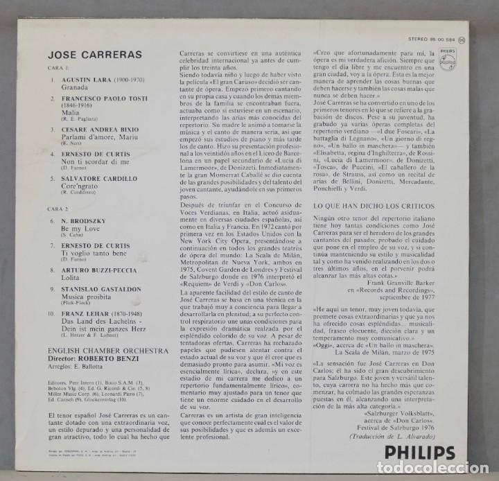 Discos de vinilo: LP. JOS&Eacute; CARRERAS. GRANADA - Foto 2