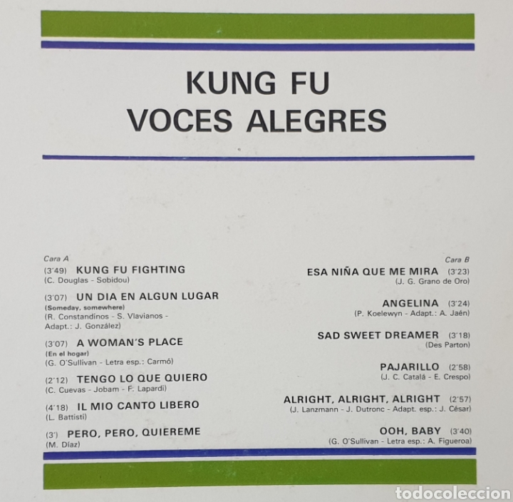 Discos de vinilo: LP VOCES ALEGRES - Kung Fu (Impacto, 1974) - Foto 4