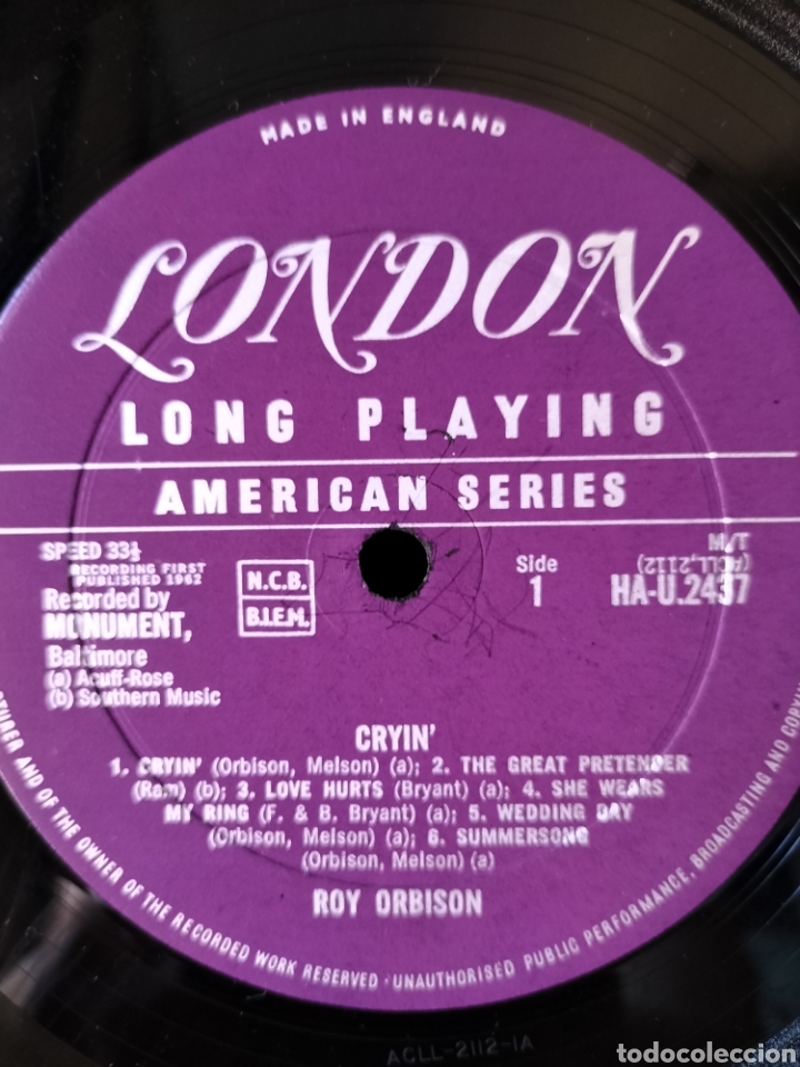 Discos de vinilo: ROY ORBISON 1962 Original Monument Mono - Foto 5