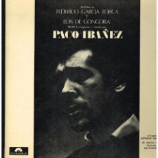 Discos de vinilo: PACO IBAÑEZ - POEMAS DE LORCA Y LUIS DE GONGORA - LP - PORTADA DOBLE - SOLO PORTADA, SIN VINILO