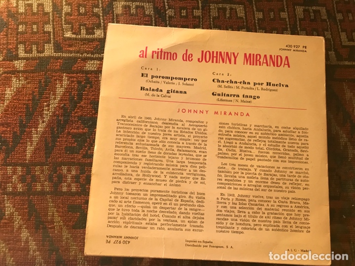 Discos de vinilo: Al ritmo de Johnny Miranda. El Porompompero&hellip; - Foto 2