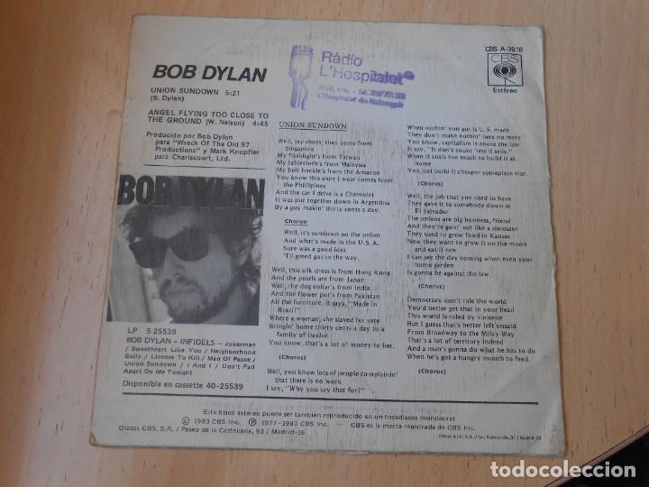 Discos de vinilo: BOB DYLAN, SG, UNION SUNDOWN, A&Ntilde;O 1983 PROMO - Foto 2