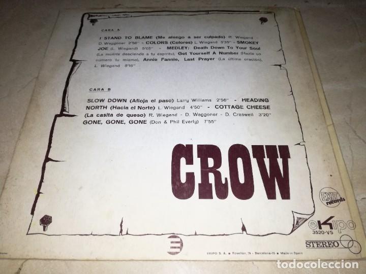 Discos de vinilo: CROW-SLOW DOWN-ORIGINAL ESPA&Ntilde;OL 1971 - Foto 2
