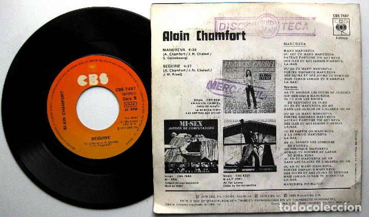 Discos de vinilo: Alain Chamfort - Manureva - Single CBS 1980 BPY - Foto 2