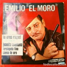 Dischi in vinile: EMILIO EL MORO (EP. 1965) TU ERES RAQUEL - JUANITA AVELLANA - TERCIOPELO FINO - CAENA DE ORO