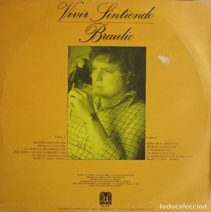 Discos de vinilo: BRAULIO - VIVIR SINTIENDO - Foto 2