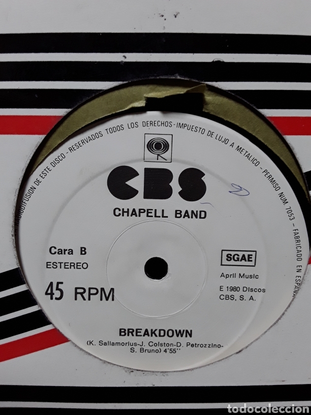 Discos de vinilo: Chapell Band &lrm;&ndash; Get Away / Breakdown - Foto 2