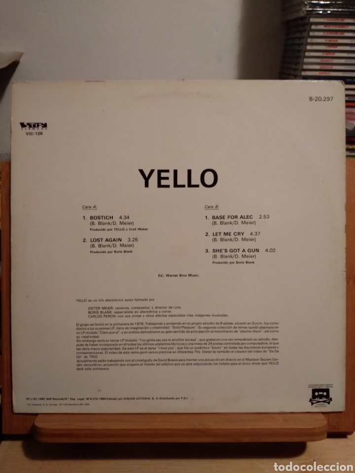 Discos de vinilo: YELLO - BOSTICH - ES.84 - Foto 2