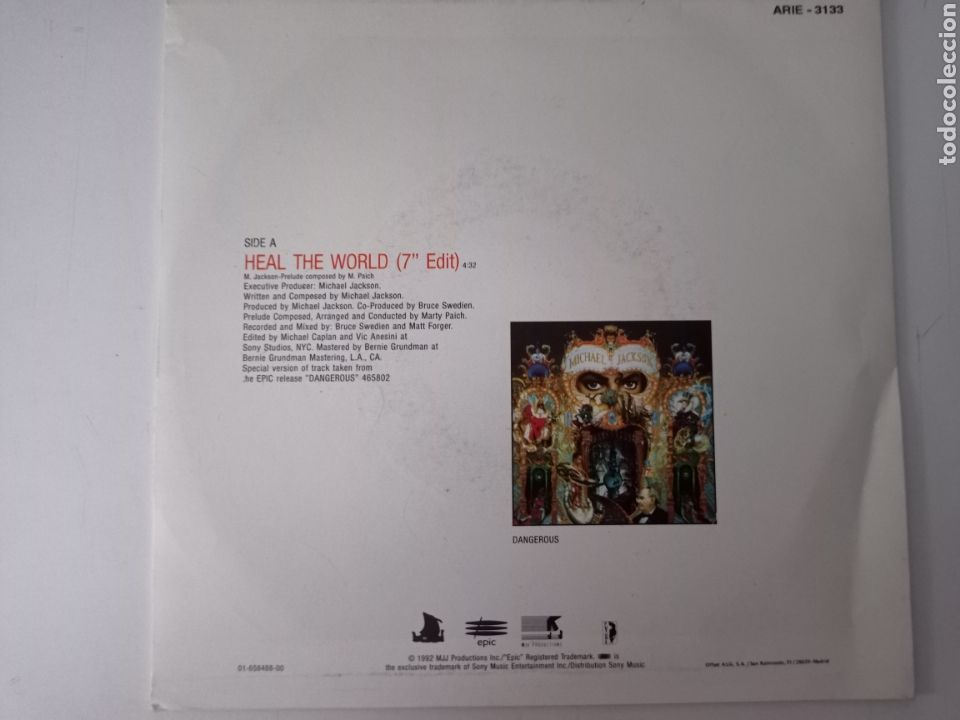 Discos de vinilo: Michael Jackson- Heal the world - Foto 2