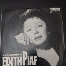 Discos de vinilo: RECUERDO A EDITH PIAF 1966 , DISCO VINILO SINGLES. Lote 338082448