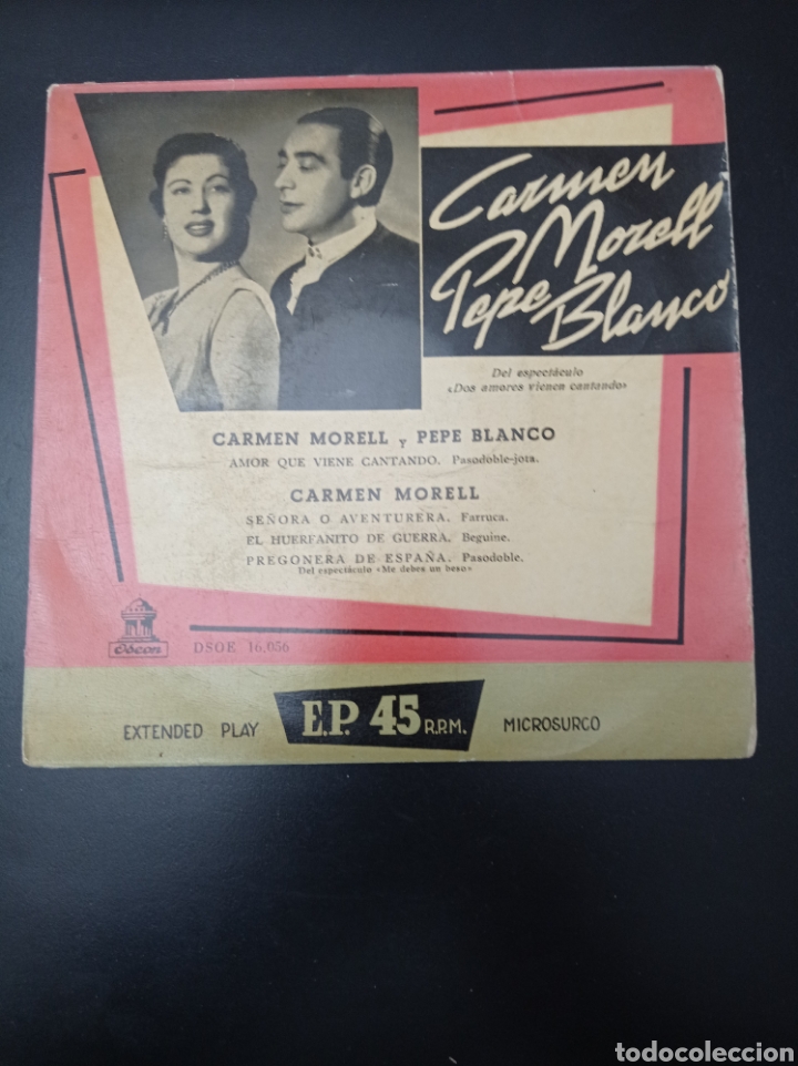 Discos de vinilo: CARMEN MORELL Y PEPE BLANCO , DISCO VINILO SINGLESD - Foto 1