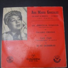 Discos de vinilo: ANA MARIA GONZÁLEZ , DISCO VINILO SINGLES. Lote 338091938