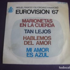 Discos de vinilo: MIGUEL RAMOS Y ORGANO HAMMOND – EUROVISIÓN 67 - EP HISPAVOX 1967 - VERSIONES JAZZ POP LOUNGE EASY. Lote 338176423