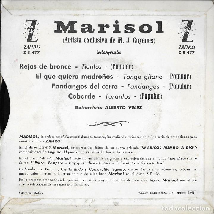 Discos de vinilo: MARISOL EP REJAS DE BRONCE 1963 - Foto 2