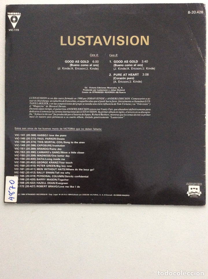 Discos de vinilo: Lustavision. Good as gold. - Foto 2