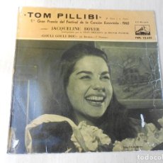 Discos de vinilo: JACQUELINE BOYER - FRANÇOIS DEGUELT - EUROVISION 60 -, EP, TOM PILLIBI + 3, AÑO 1960