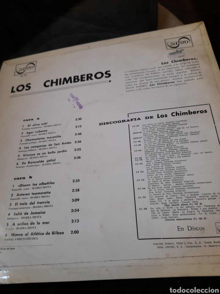 Discos de vinilo: Vinilo de Los Chimberos, Al Olivo subi - Foto 2
