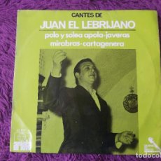 Discos de vinilo: CANTES DE JUAN EL LEBRIJANO, VINYL 7” EP 1971 SPAIN 42.837-C. Lote 338302573
