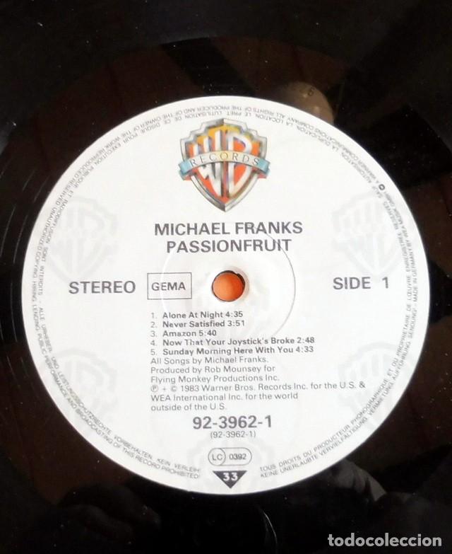 Discos de vinilo: LP - MICHAEL FRANKS - PASSIONFRUIT - WB 92-3962-1 - - Foto 3