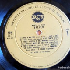 Discos de vinilo: LP - VALZER - MÚSICA DE BAILE - RCA - MOTIVI CELEBRI DI TUTTO IL MONDO - SOLO DISCO, NO CARÁTULA. Lote 338355343