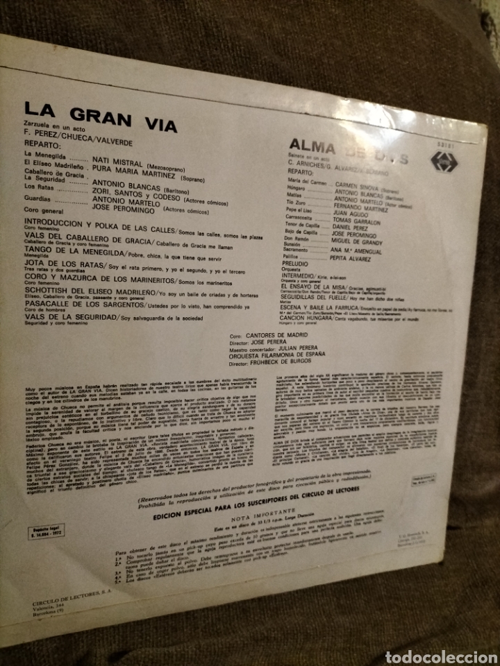 Discos de vinilo: LA GEAN V&Iacute;A - ALMA DE DIOS - Foto 2