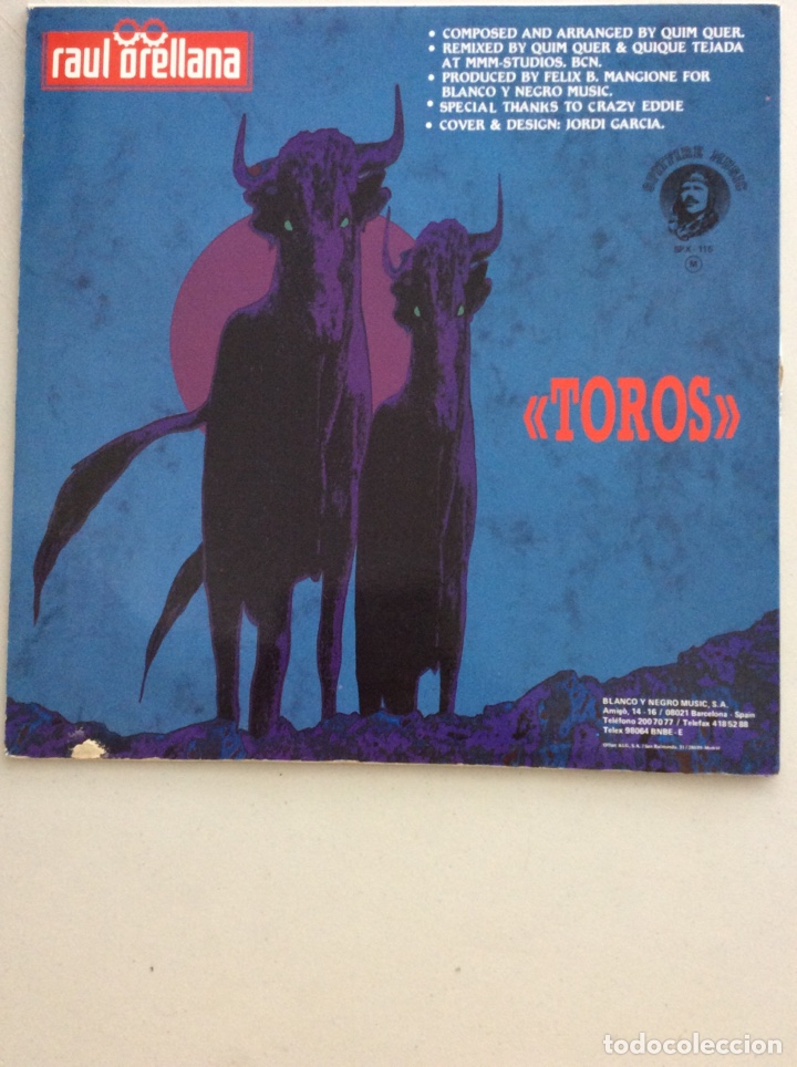 Discos de vinilo: Raul Orellana. Toros. Featuring by Quim Quer. - Foto 2
