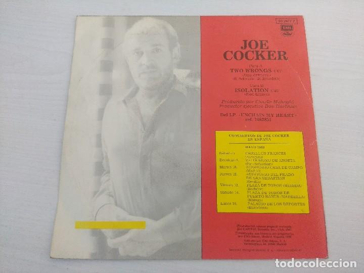 Discos de vinilo: JOE COCKER/TWO WRONGS/SINGLE. - Foto 3