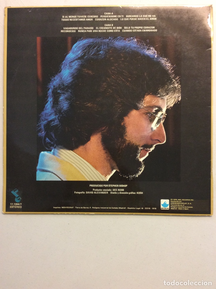 Discos de vinilo: Stephen Bishop. Bish. - Foto 2