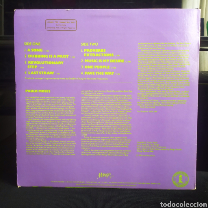 Discos de vinilo: Pablo Moses - Reggae Greats 1984 US - Foto 2