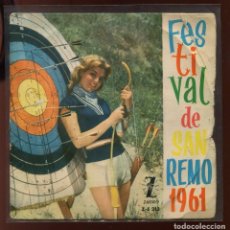 Discos de vinilo: A- FESTIVAL DE SAN REMO 1961. ZAFIRO EP. Lote 338544908
