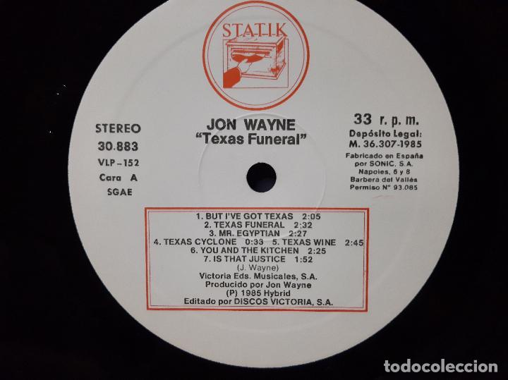 Discos de vinilo: JON WAYNE -TEXAS FUNERAL- (1985) LP DISCO VINILO - Foto 2