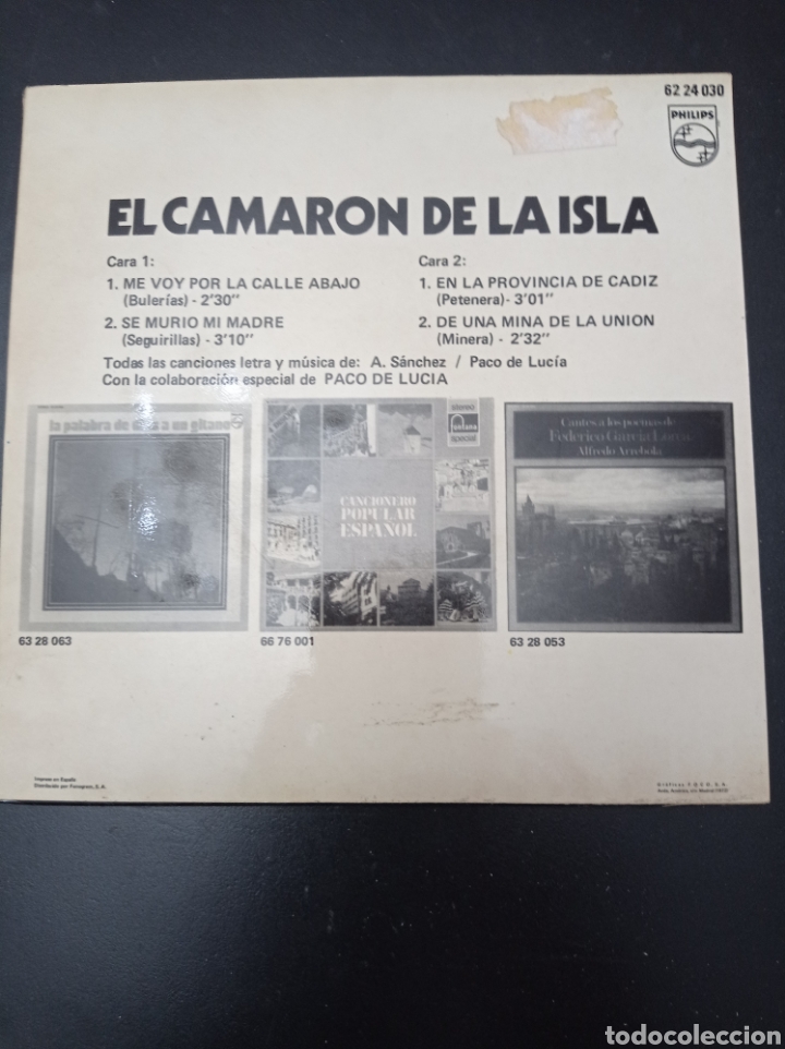 Discos de vinilo: EL CAMARON DE LA ISLA 1975 - Foto 2