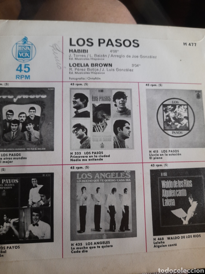 Discos de vinilo: Antiguo vinilo de Los Pasos - Foto 2
