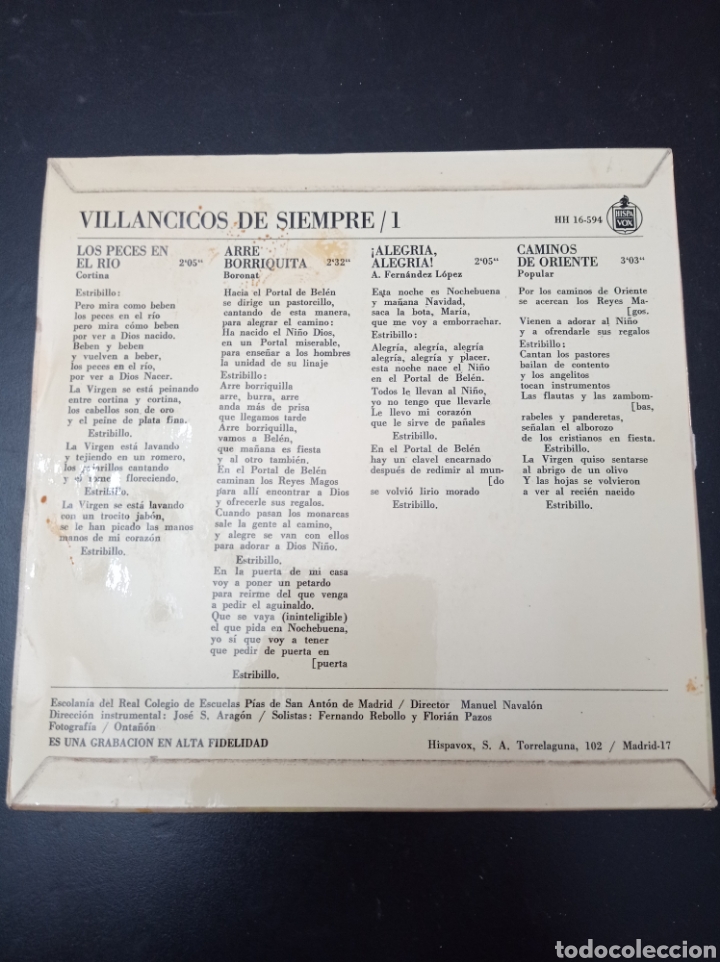 Discos de vinilo: VILLANCICOS DE SIEMPRE , 1966 , DISCO VINILO SINGLES - Foto 2